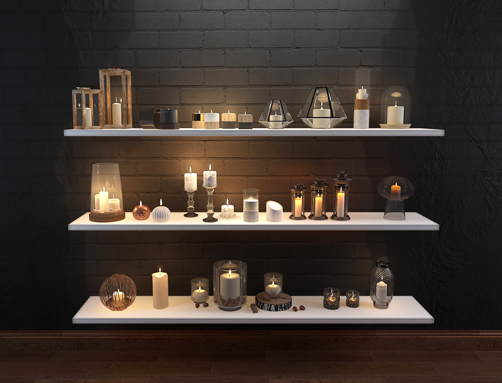 蜡烛，烛台，装饰蜡烛，香薰蜡烛 3d模型下载