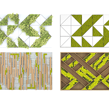 现代植物墙，绿植墙，3d模型下载