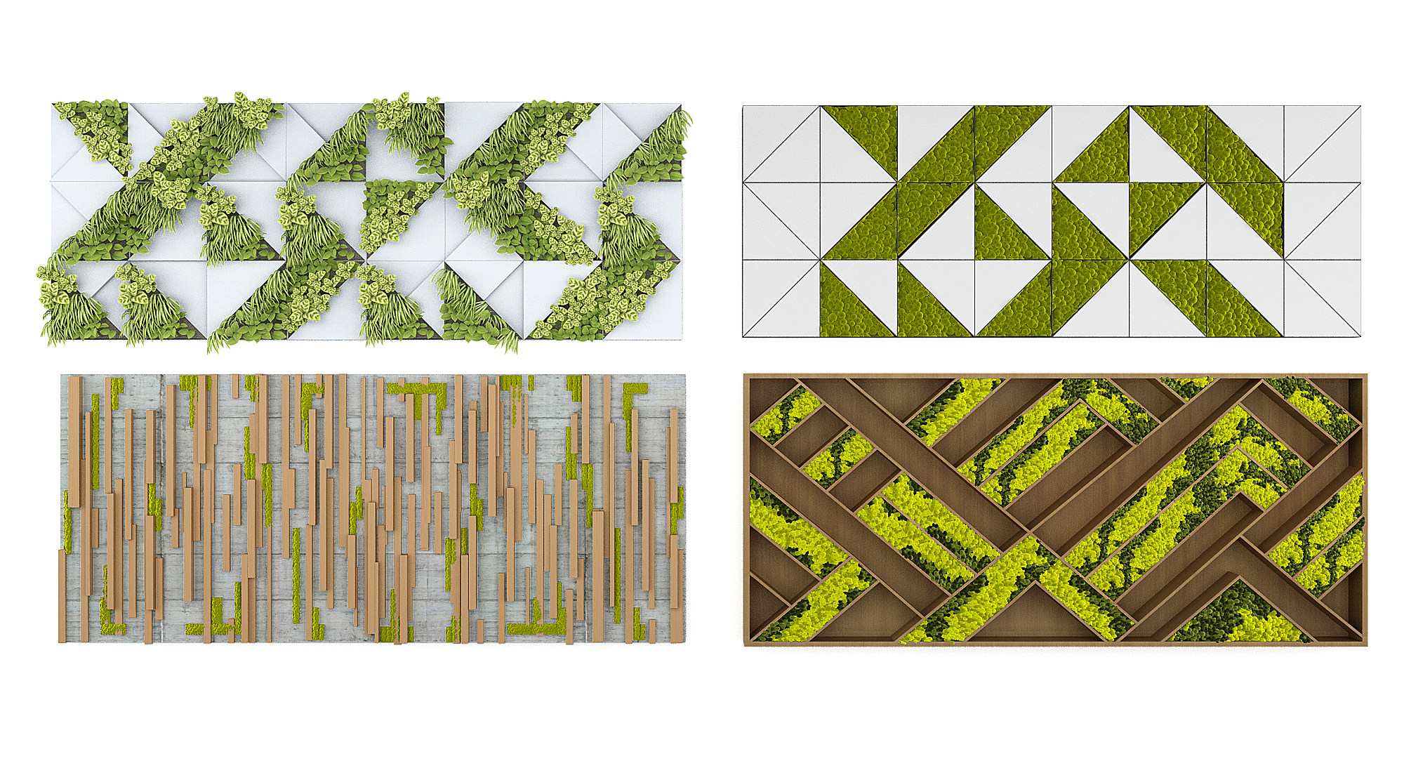 现代植物墙，绿植墙，3d模型下载