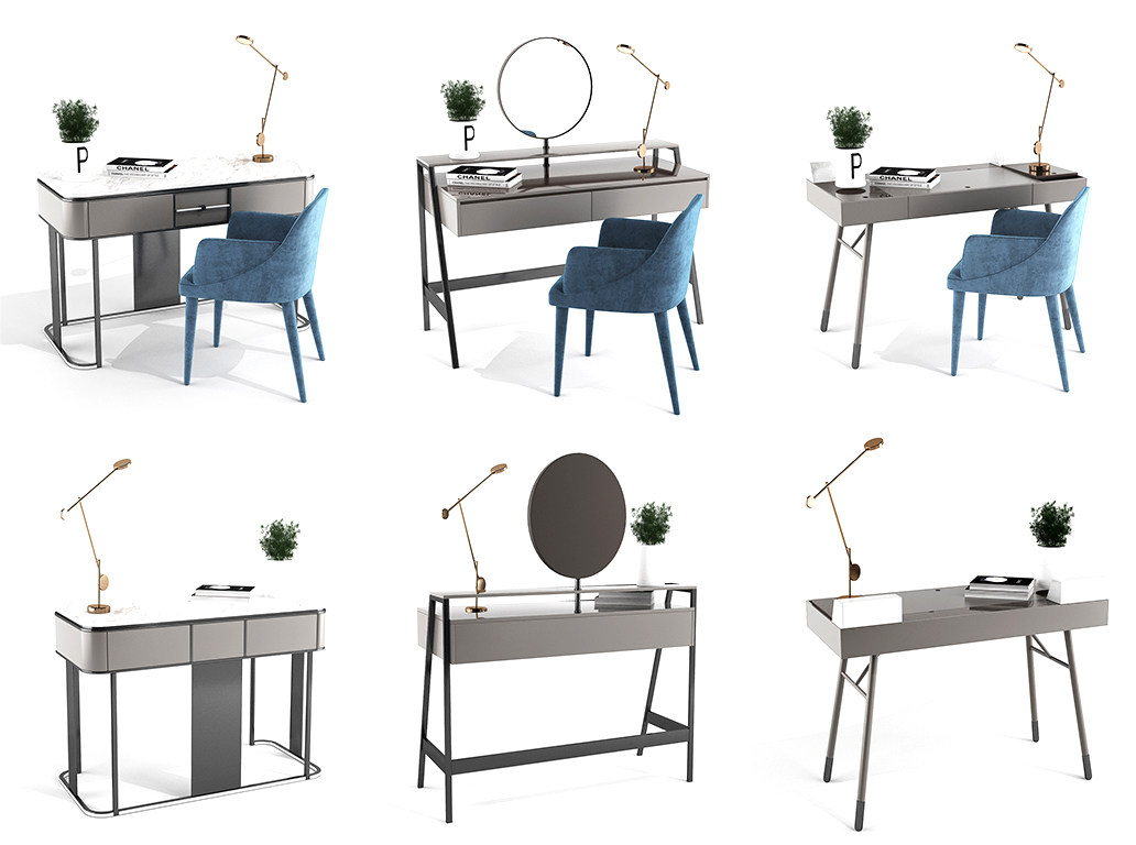 现代梳妆台书桌，3d模型下载