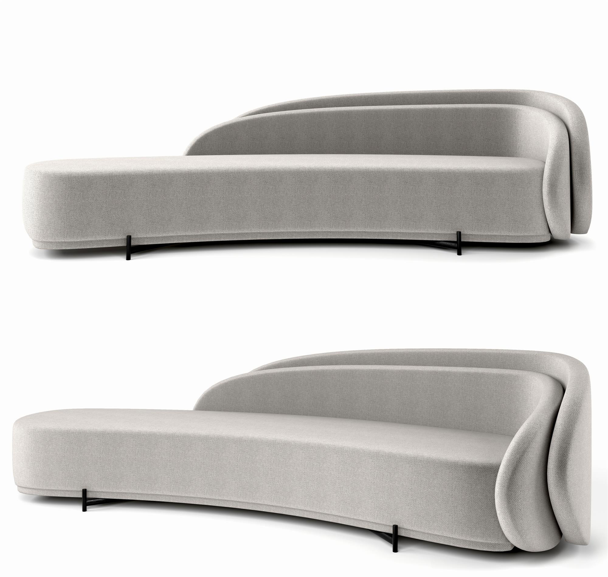 弧形沙发异形沙发，卧榻贵妃榻3d模型下载