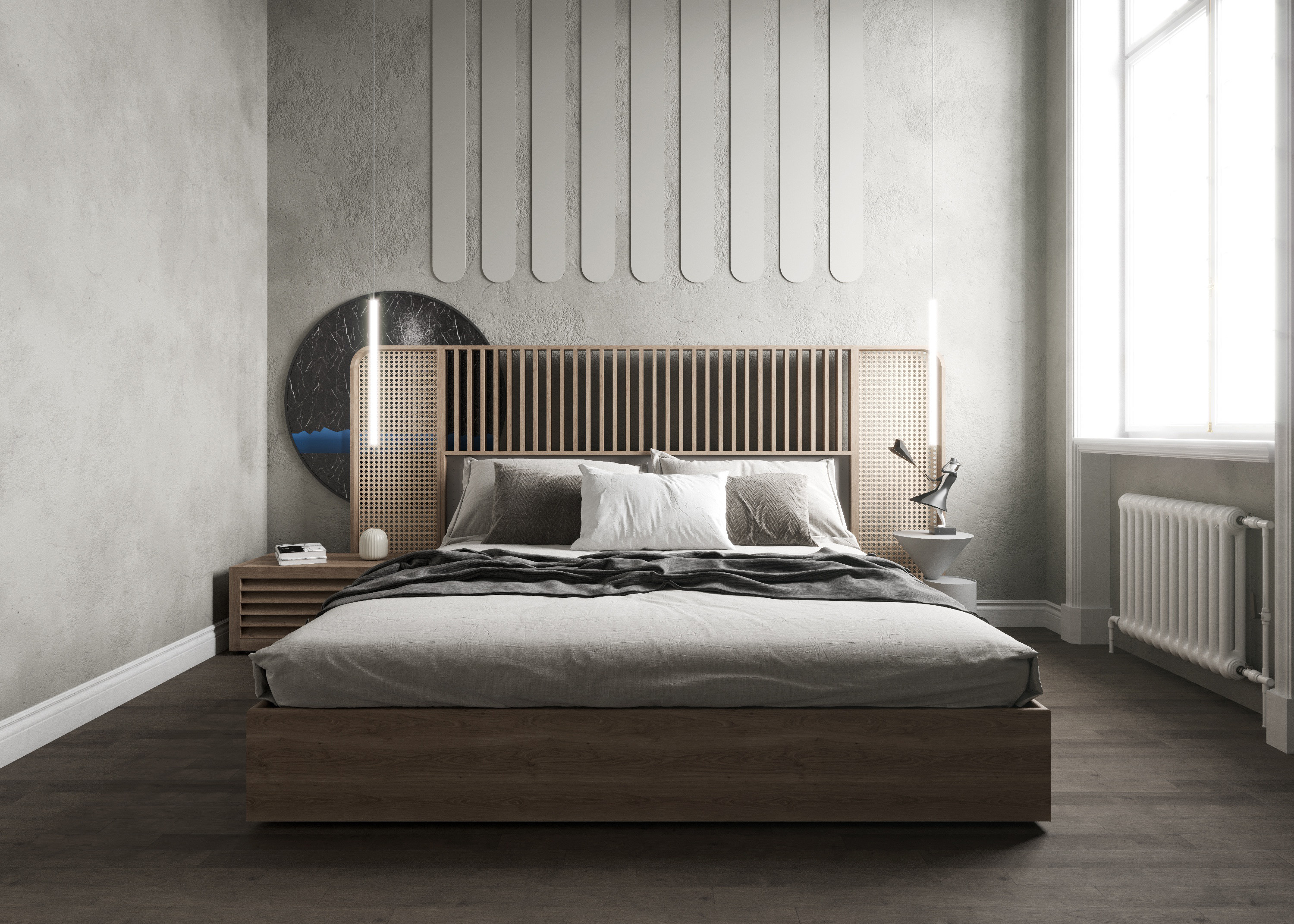 北欧极简卧室双人床 3d模型下载