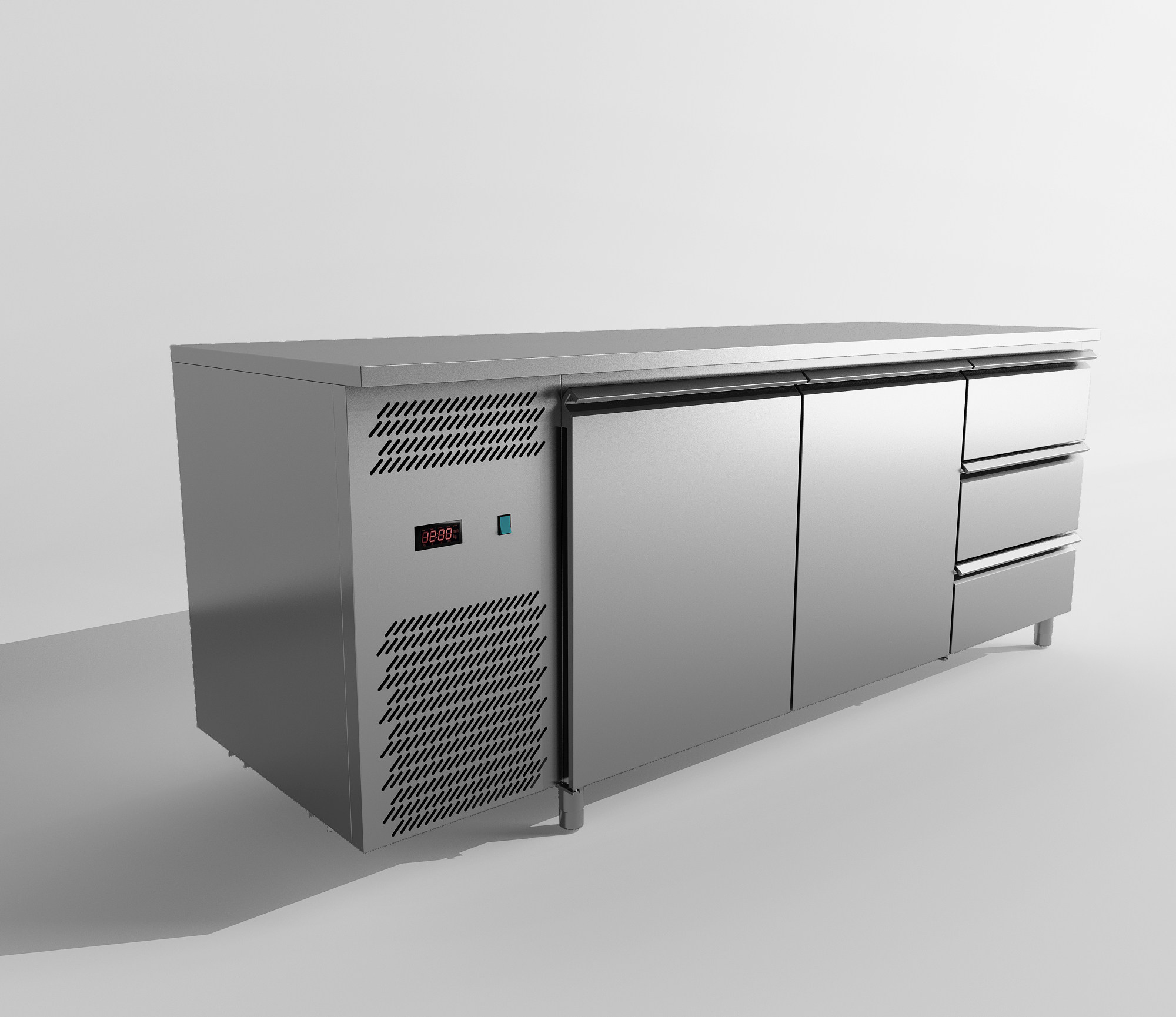 冰柜，橱柜后厨橱柜3d模型下载