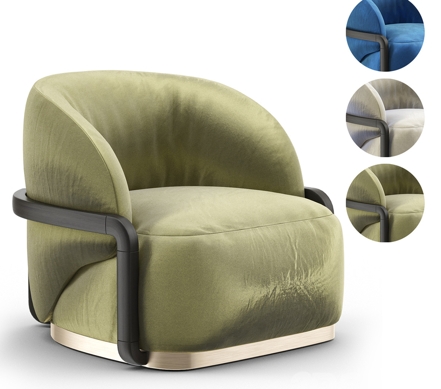 轻奢单人沙发椅子Paolo休闲扶手椅3d模型下载