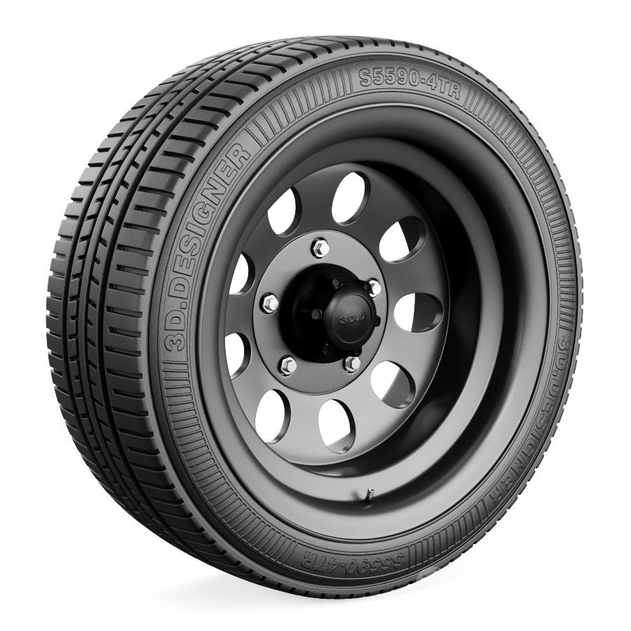 轮胎和汽车轮辋3d模型下载