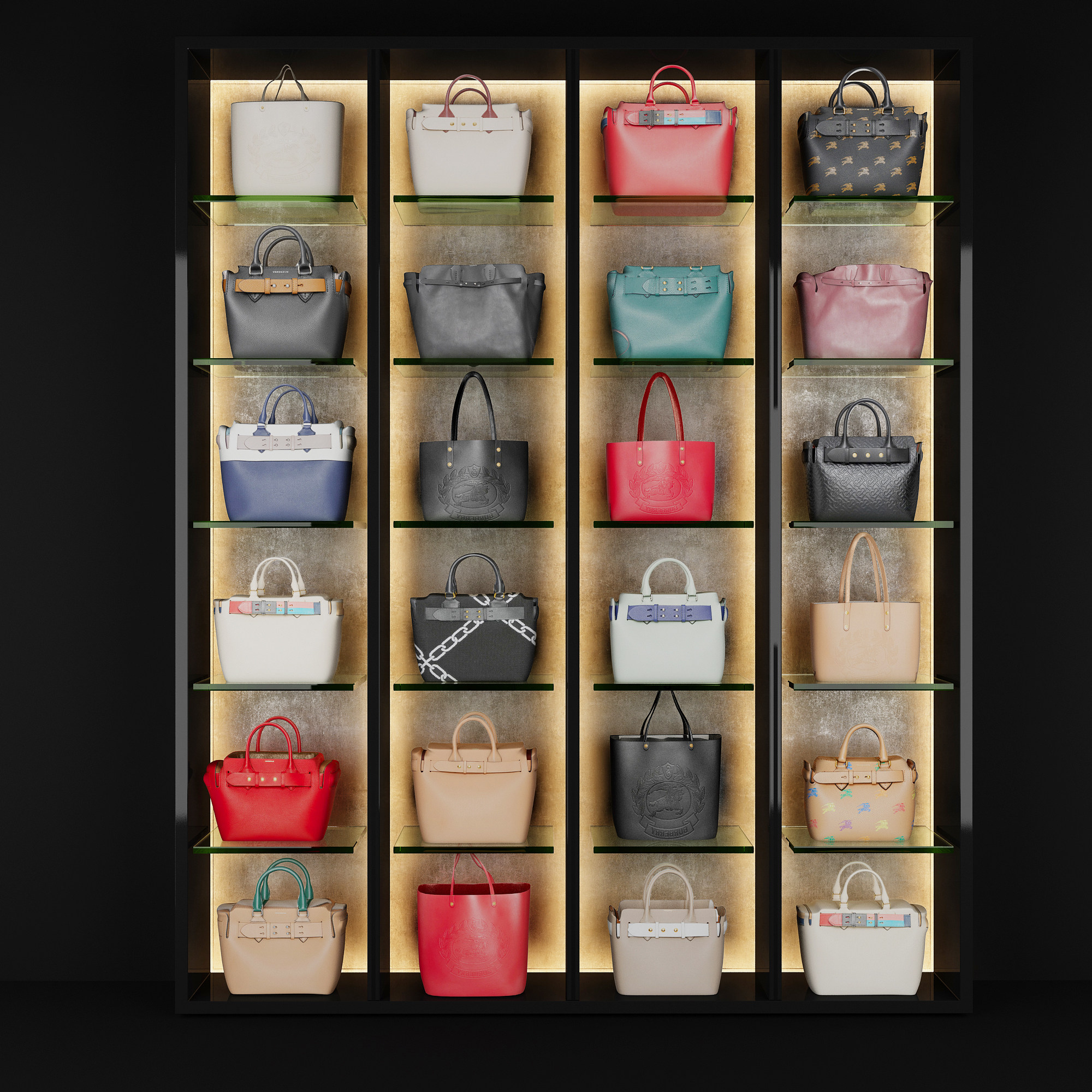 现代女士手提包，包包3d模型下载