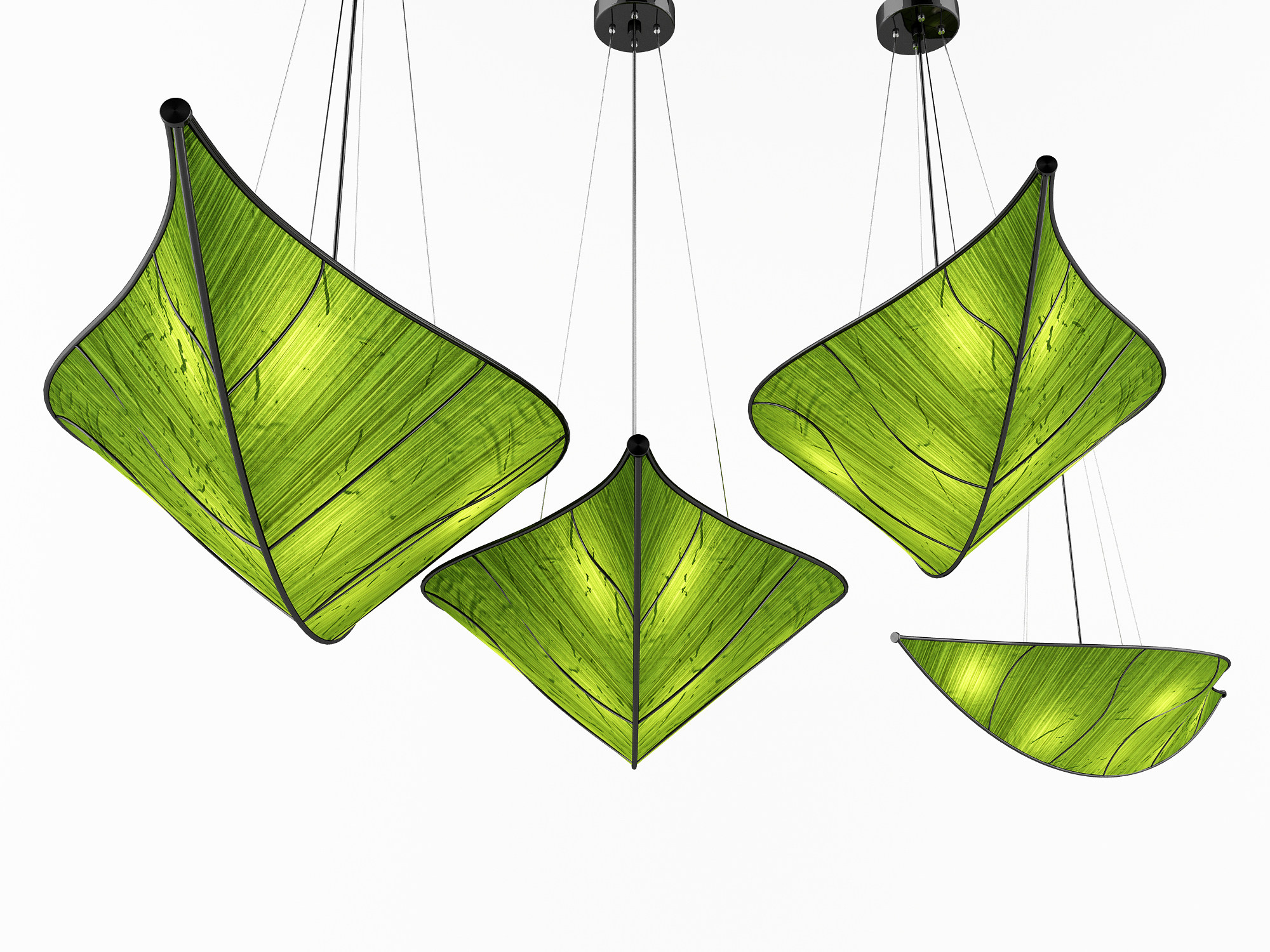 新中式大叶子，树叶，吊灯3d模型下载