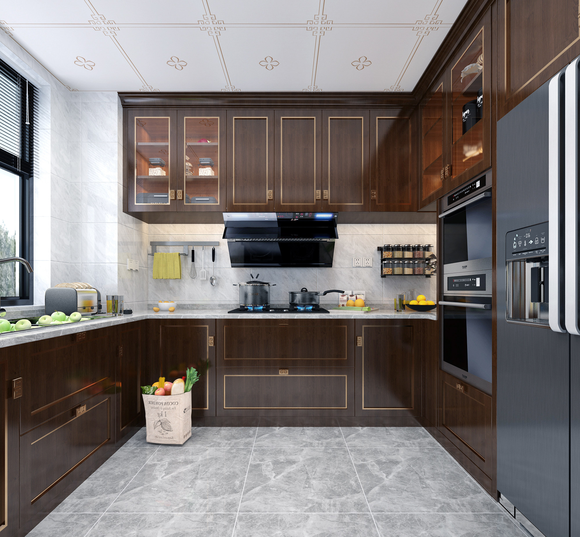 新中式美式欧式厨房 3d模型下载