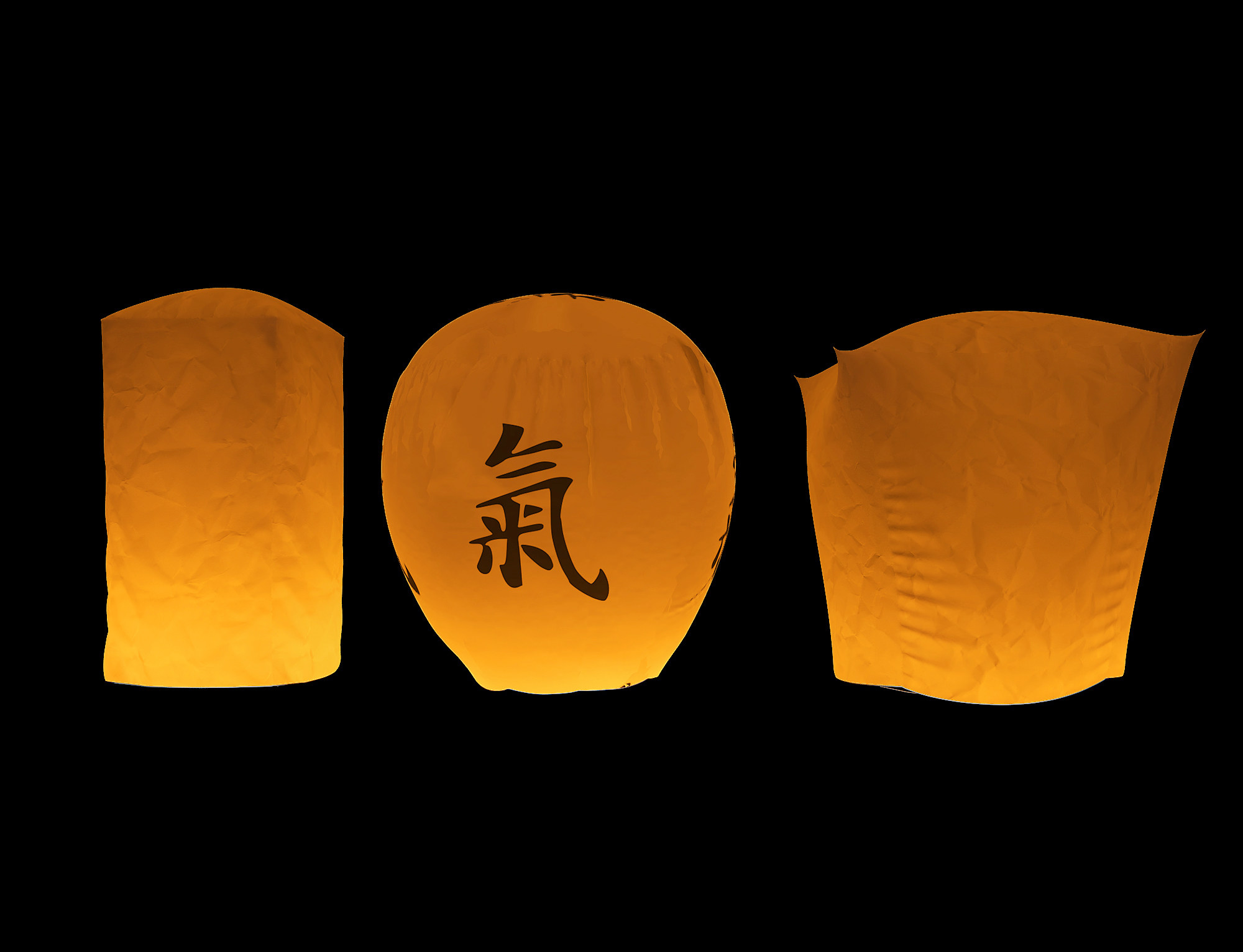 中式孔明灯纸灯，灯笼3d模型下载