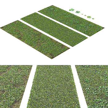 现代绿植草坪，草地3d模型下载