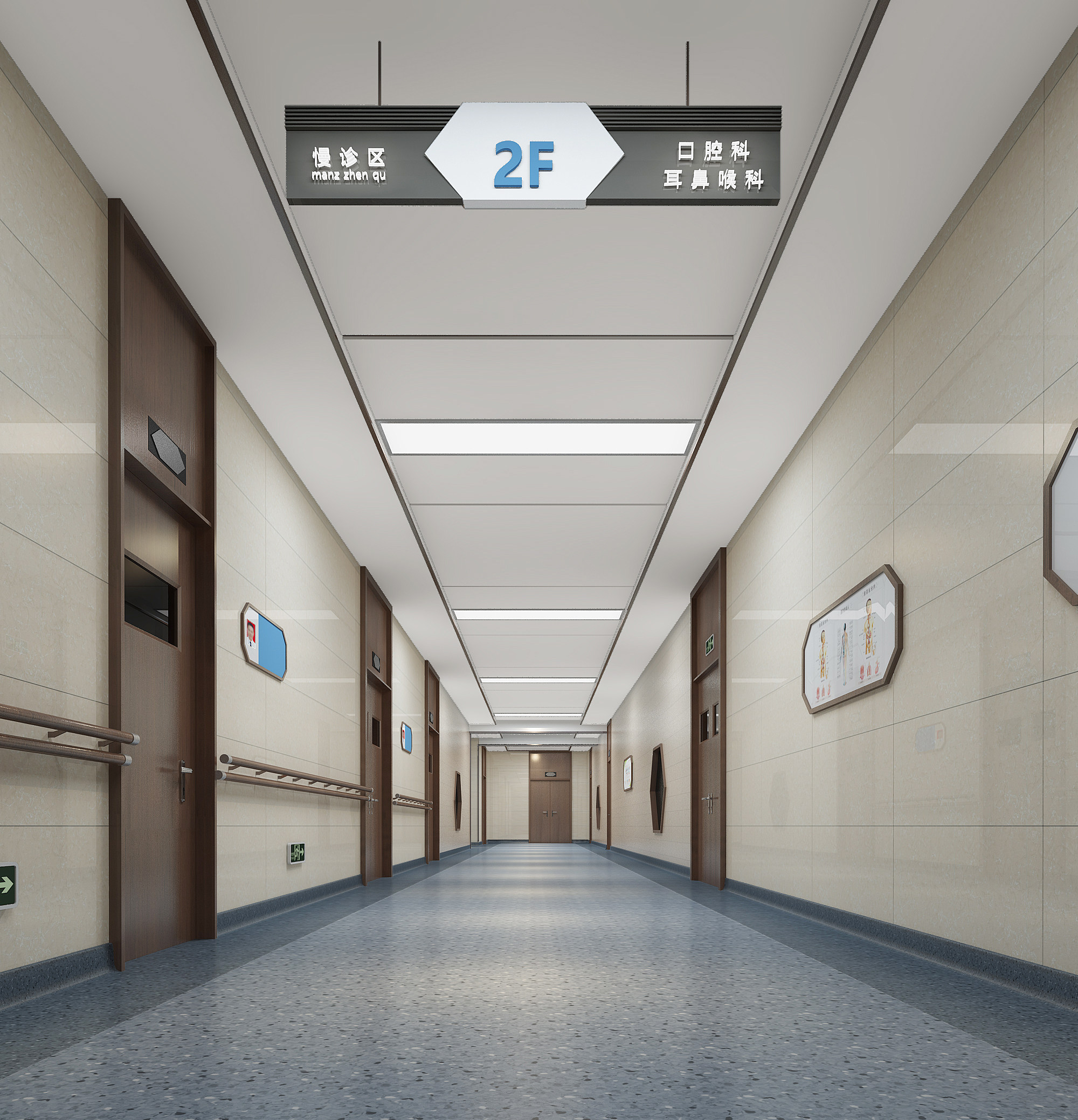 医院病房走廊3d模型下载