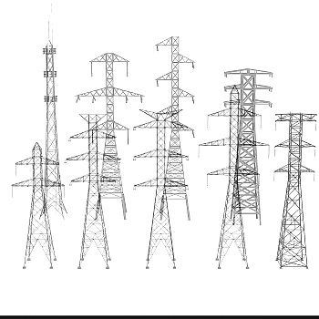 高压电线塔信号塔，电线塔，3d模型下载