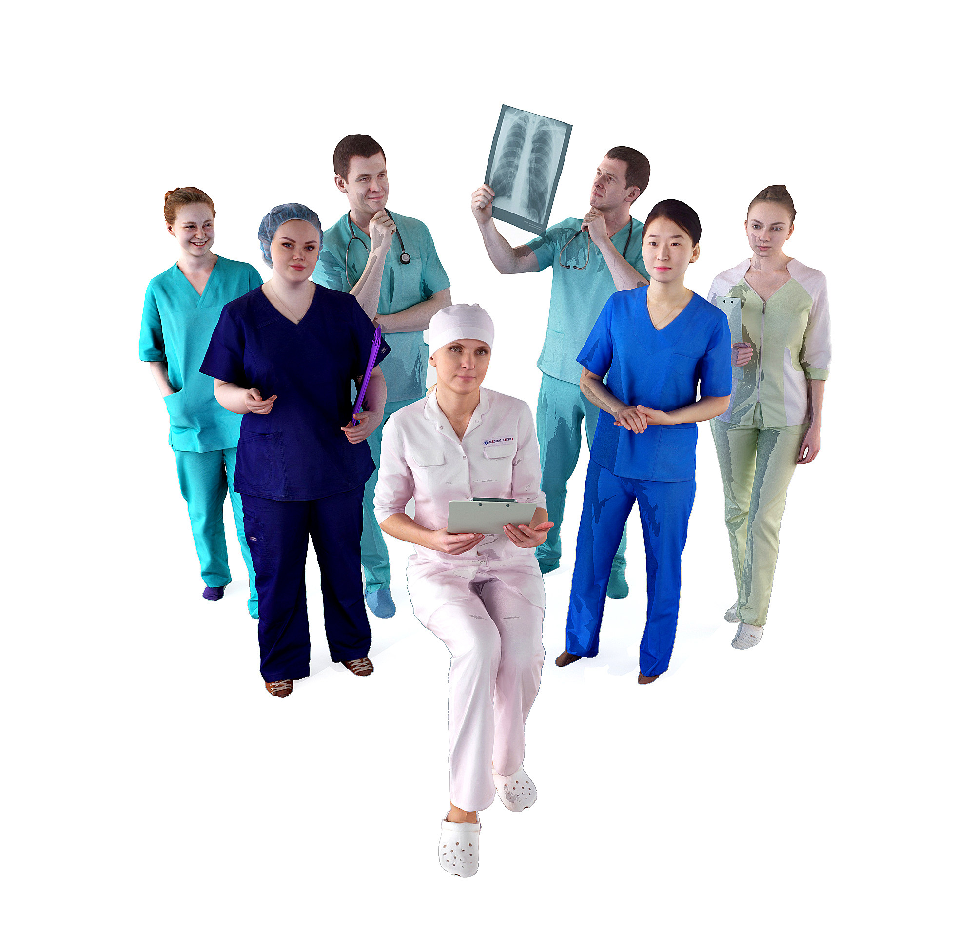医生护士人物3d模型下载