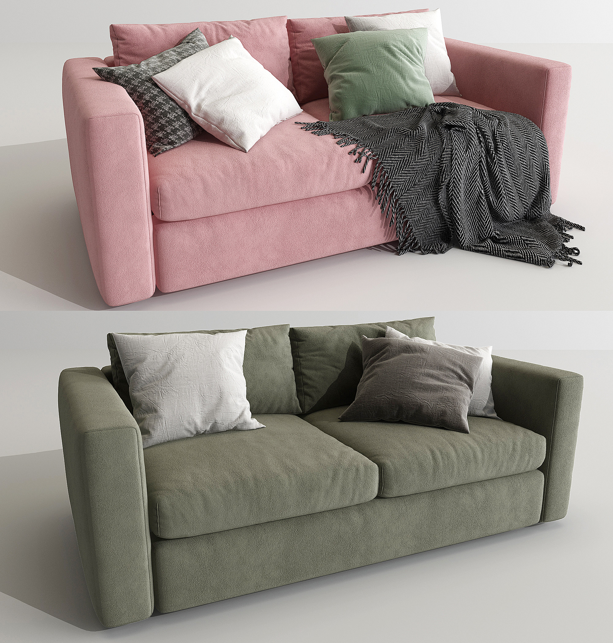 北欧现代双人沙发3d模型下载