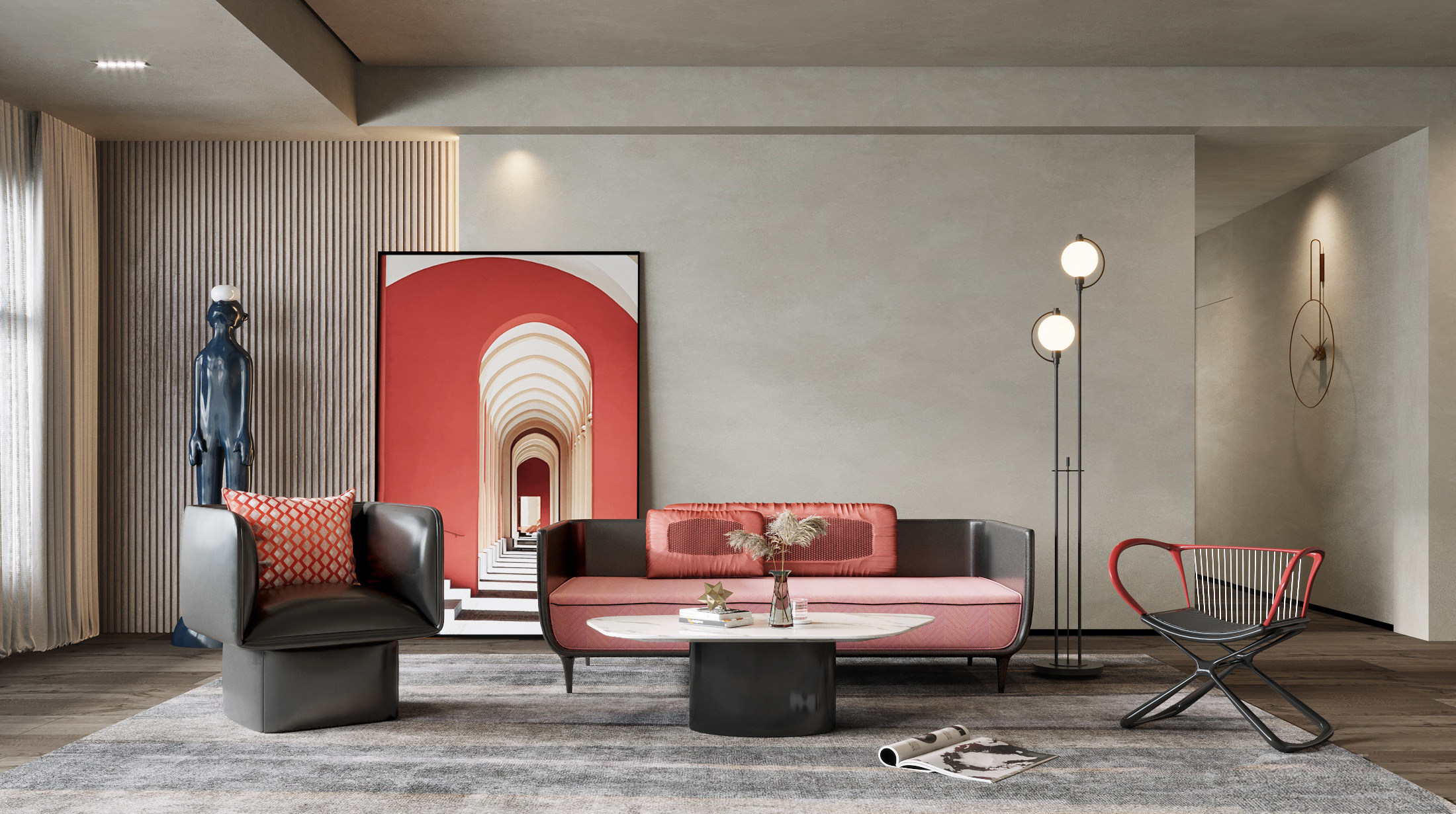 单人沙发，沙发客厅，椅子抽象人物雕塑3d模型下载