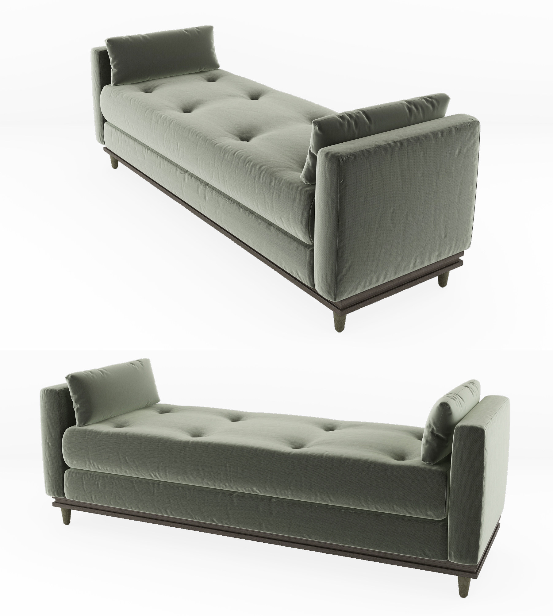 简欧式床尾凳，沙发凳，床尾榻卧榻换鞋凳3d模型下载