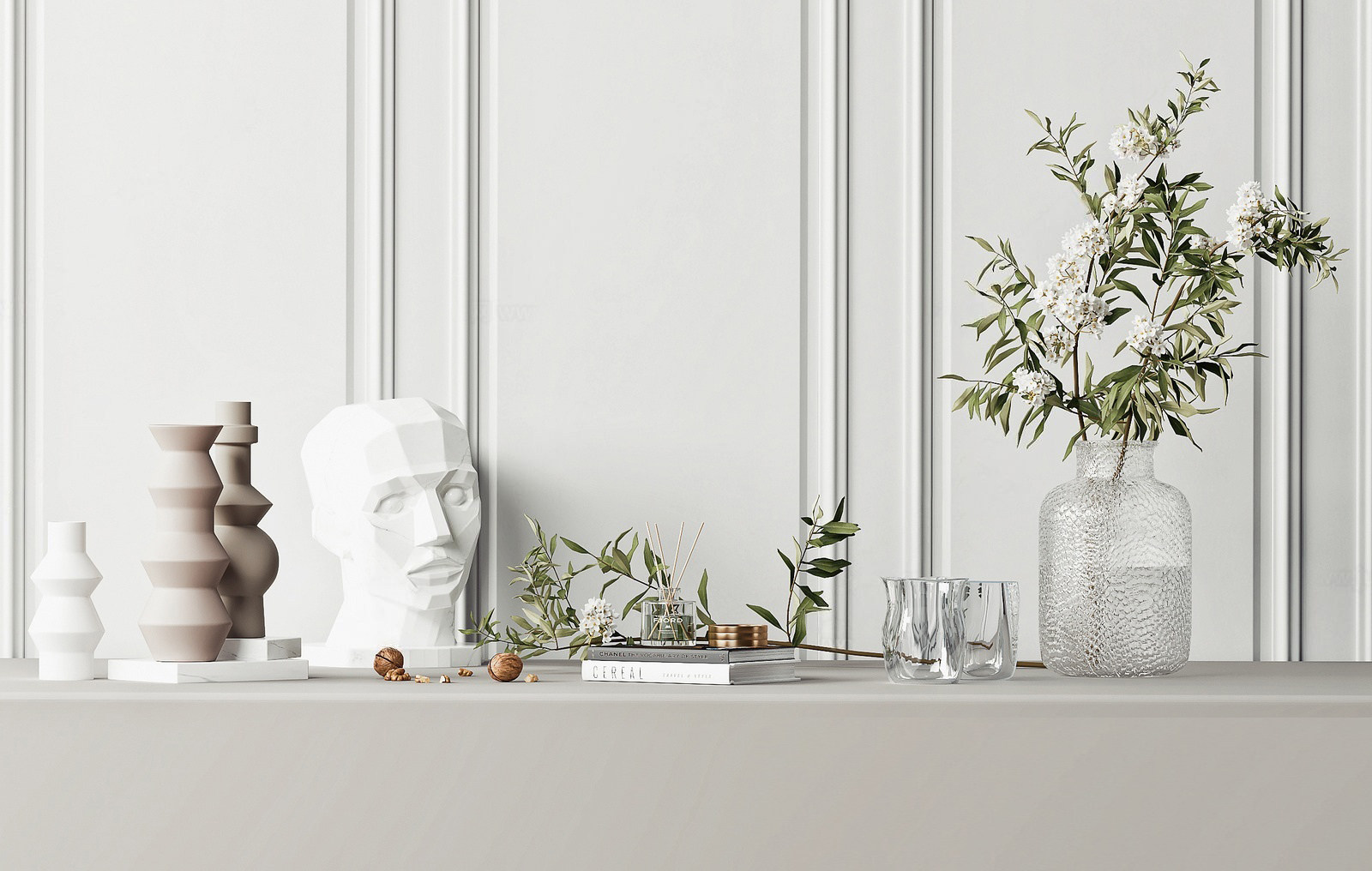 现代装饰玻璃花瓶摆件抽象人物雕塑3d模型下载