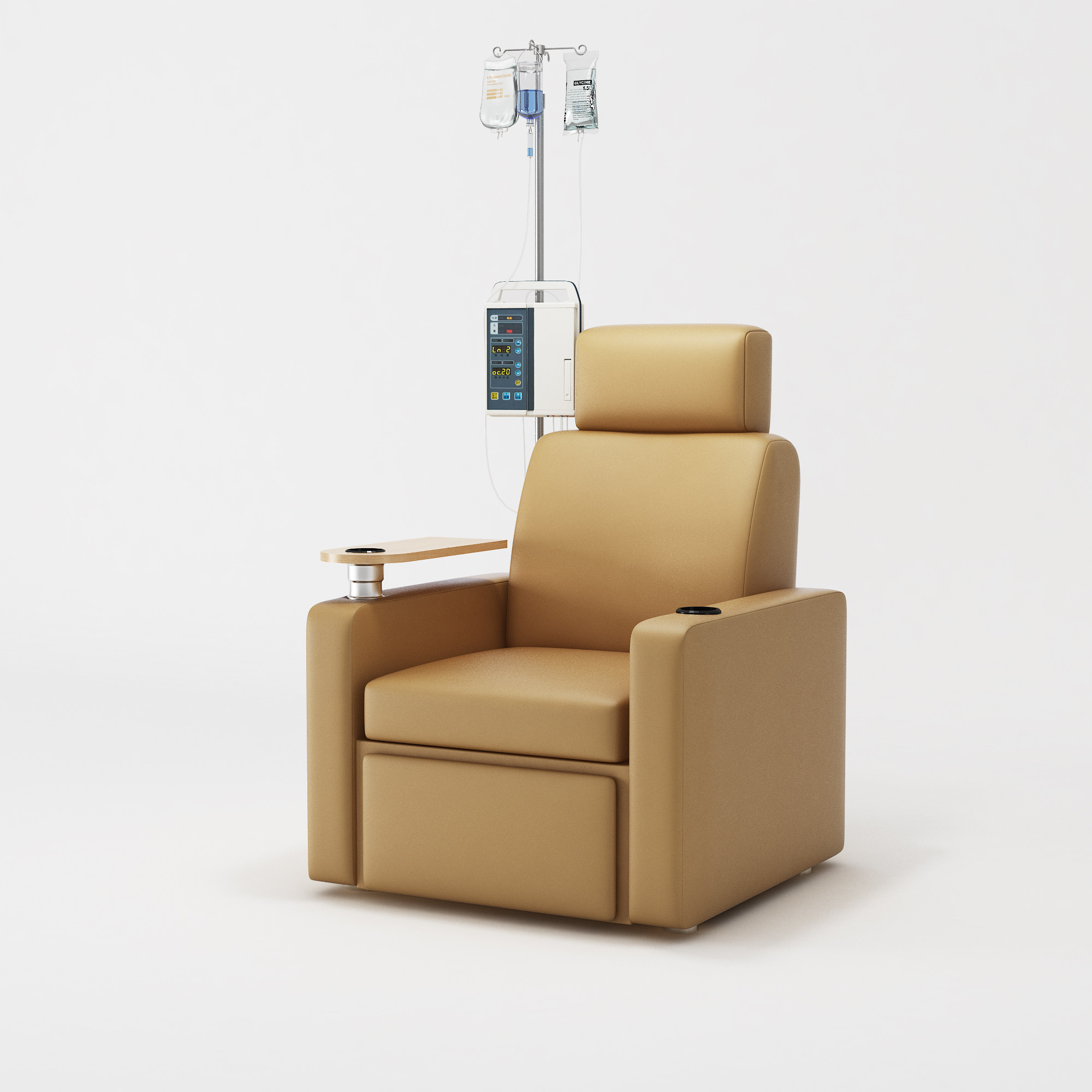 现代医院输液室，输液椅沙发医疗器材设备3d模型下载