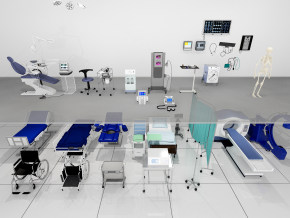 现代医疗器材器械设备组合3d模型下载