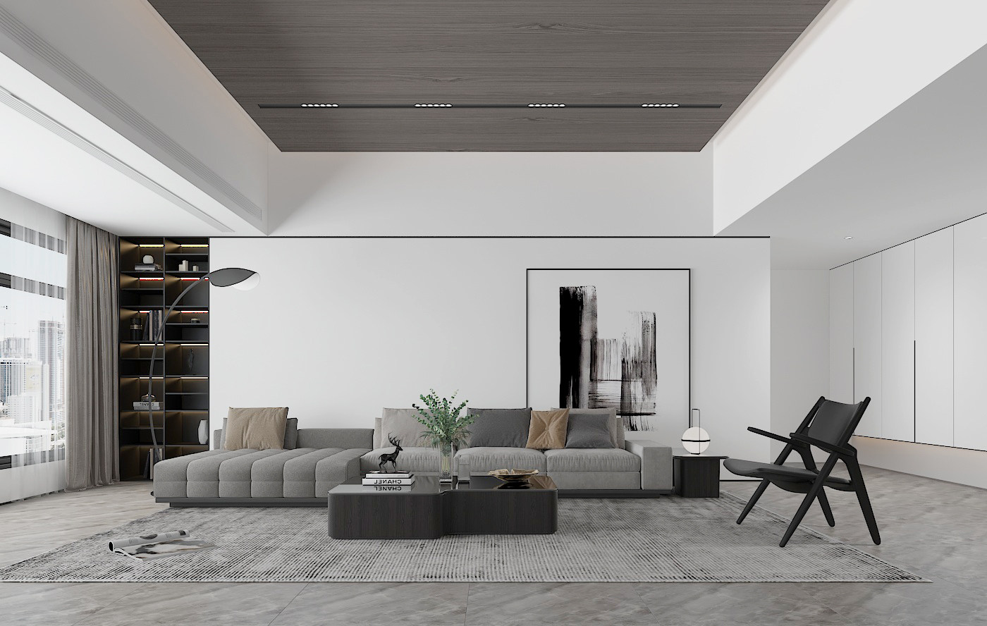 现代客厅，沙发，茶几3d模型下载