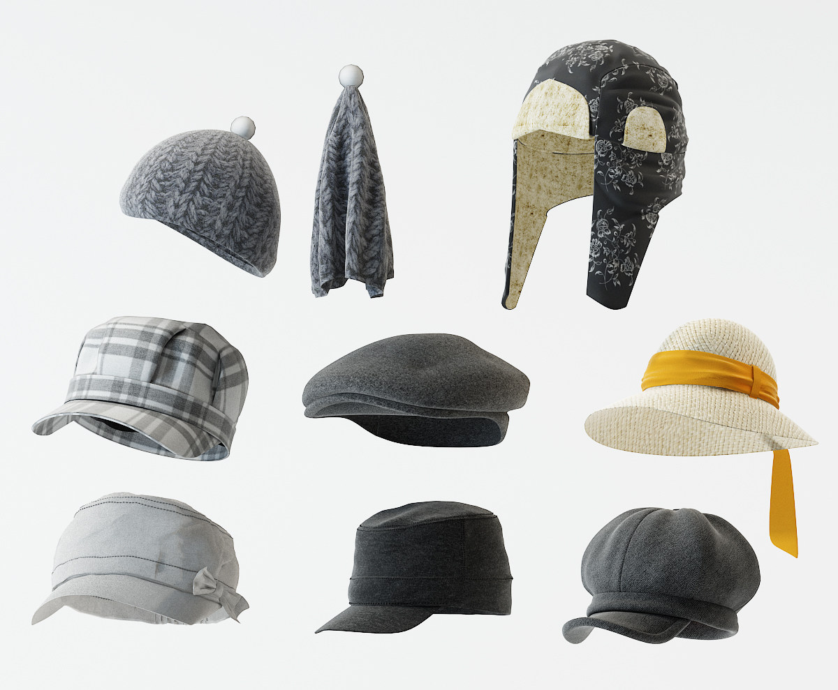 现代帽子服饰3d模型下载