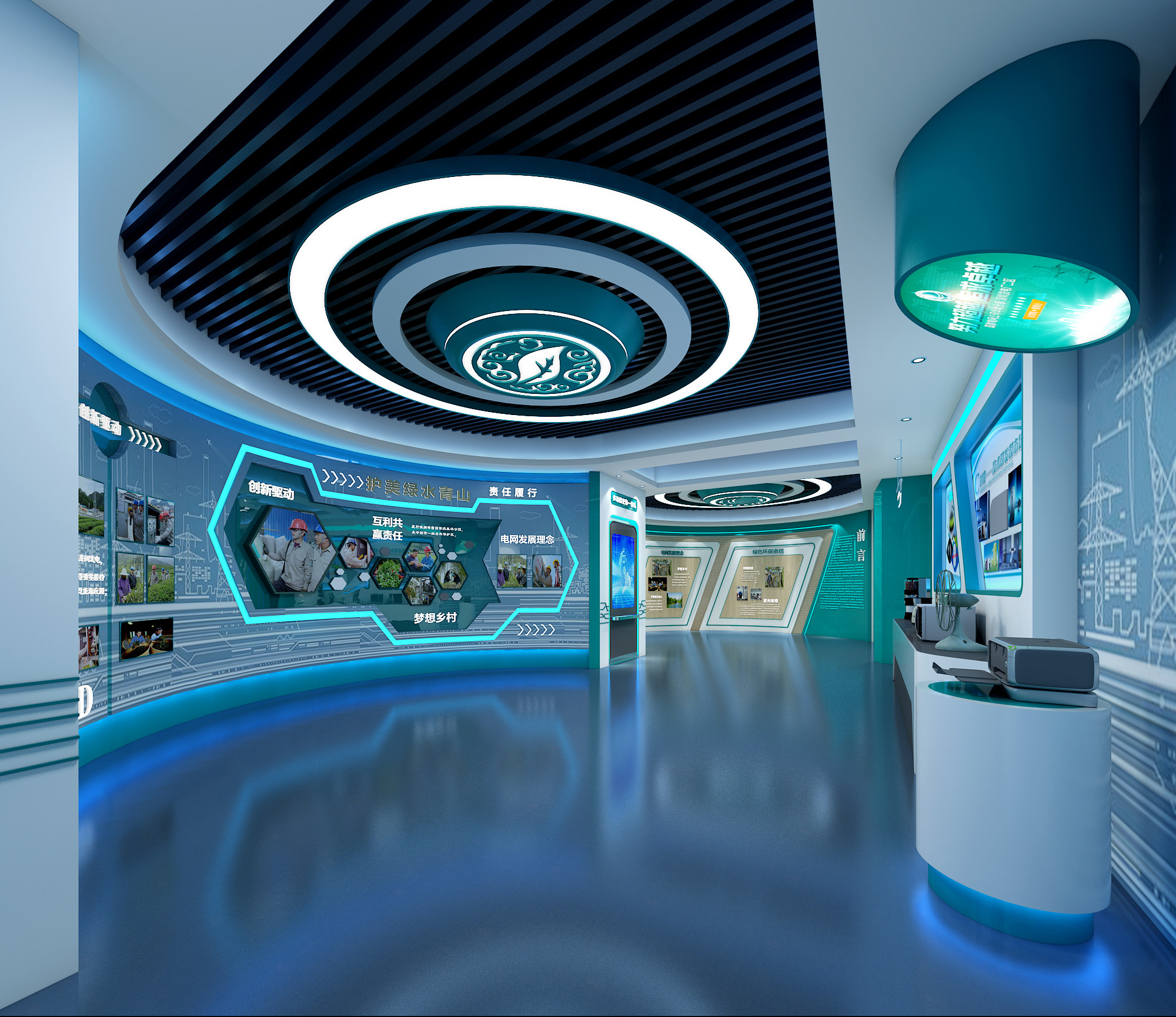 超现代企业科技展厅3d模型下载