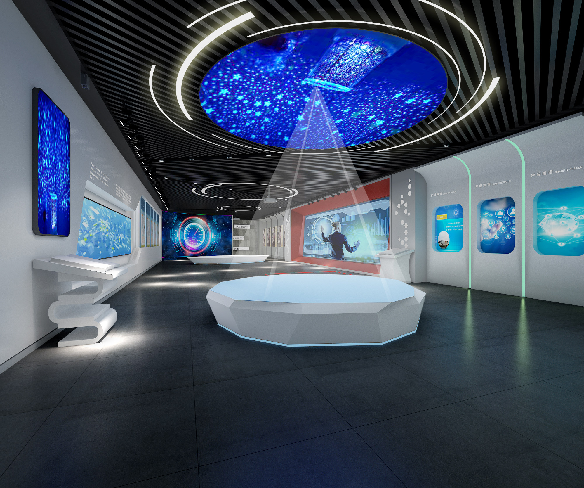 超现代科技展厅，展馆，3d模型下载