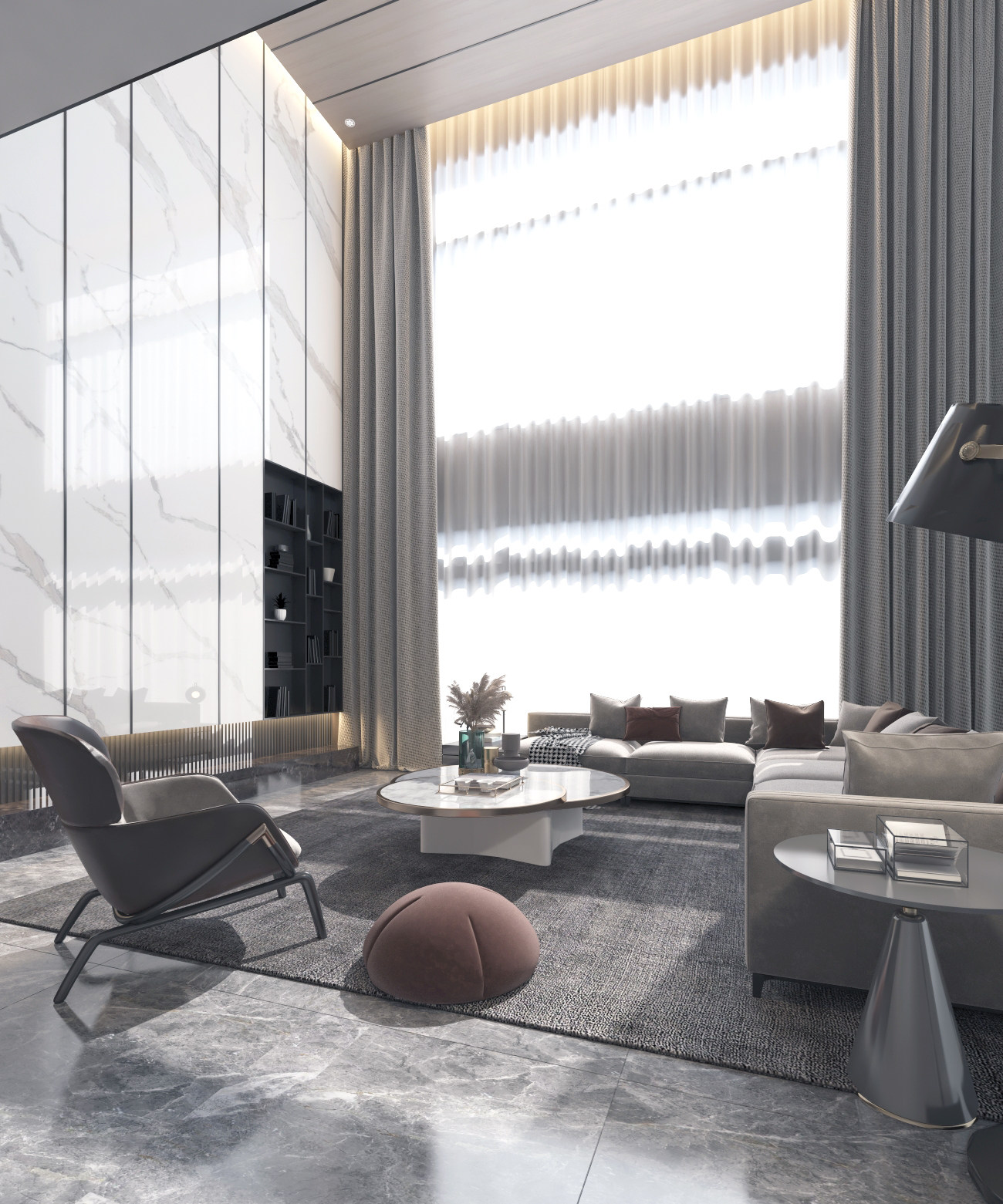 现代复式客厅，3d模型下载