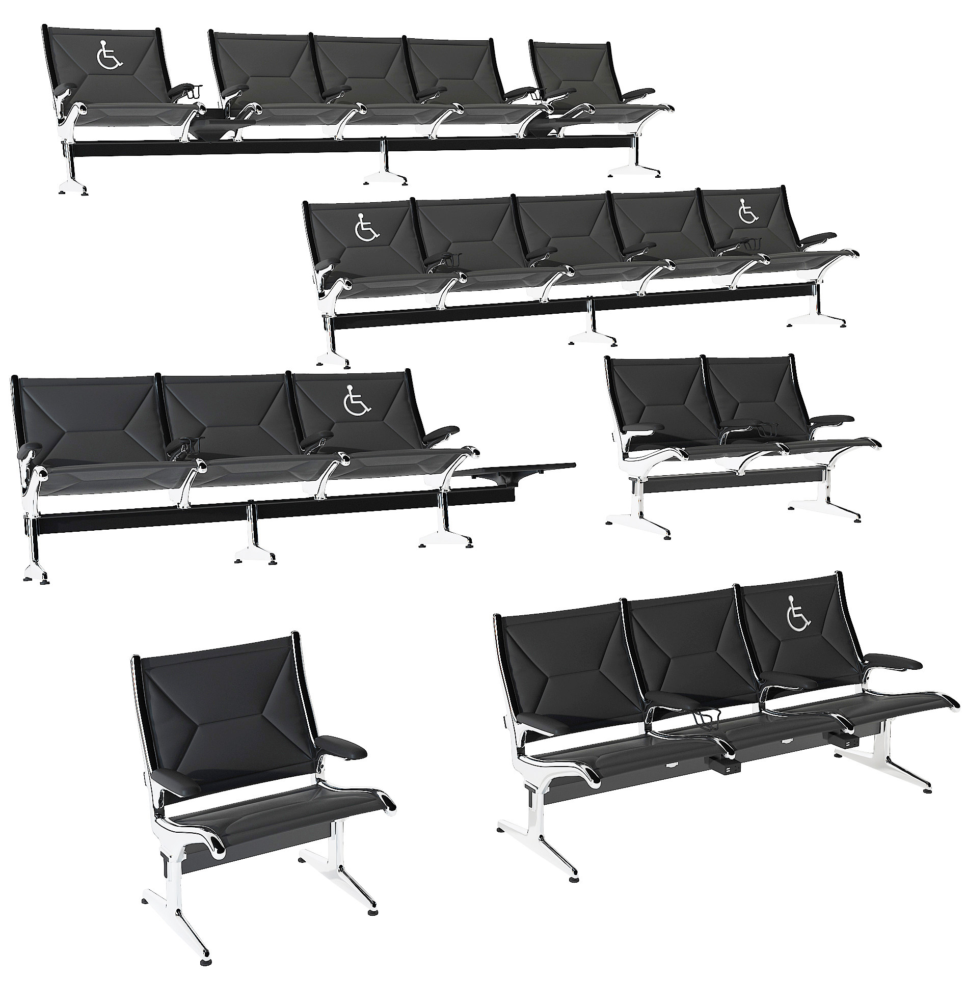 现代公共座椅3d模型下载