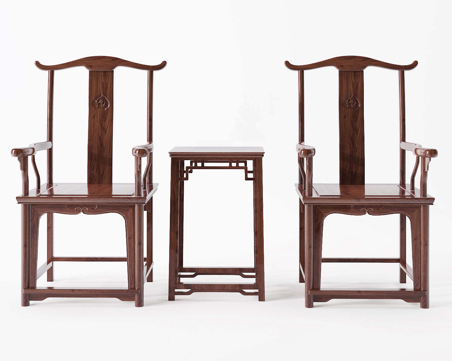 中式古典红木，实木官帽椅3d模型下载