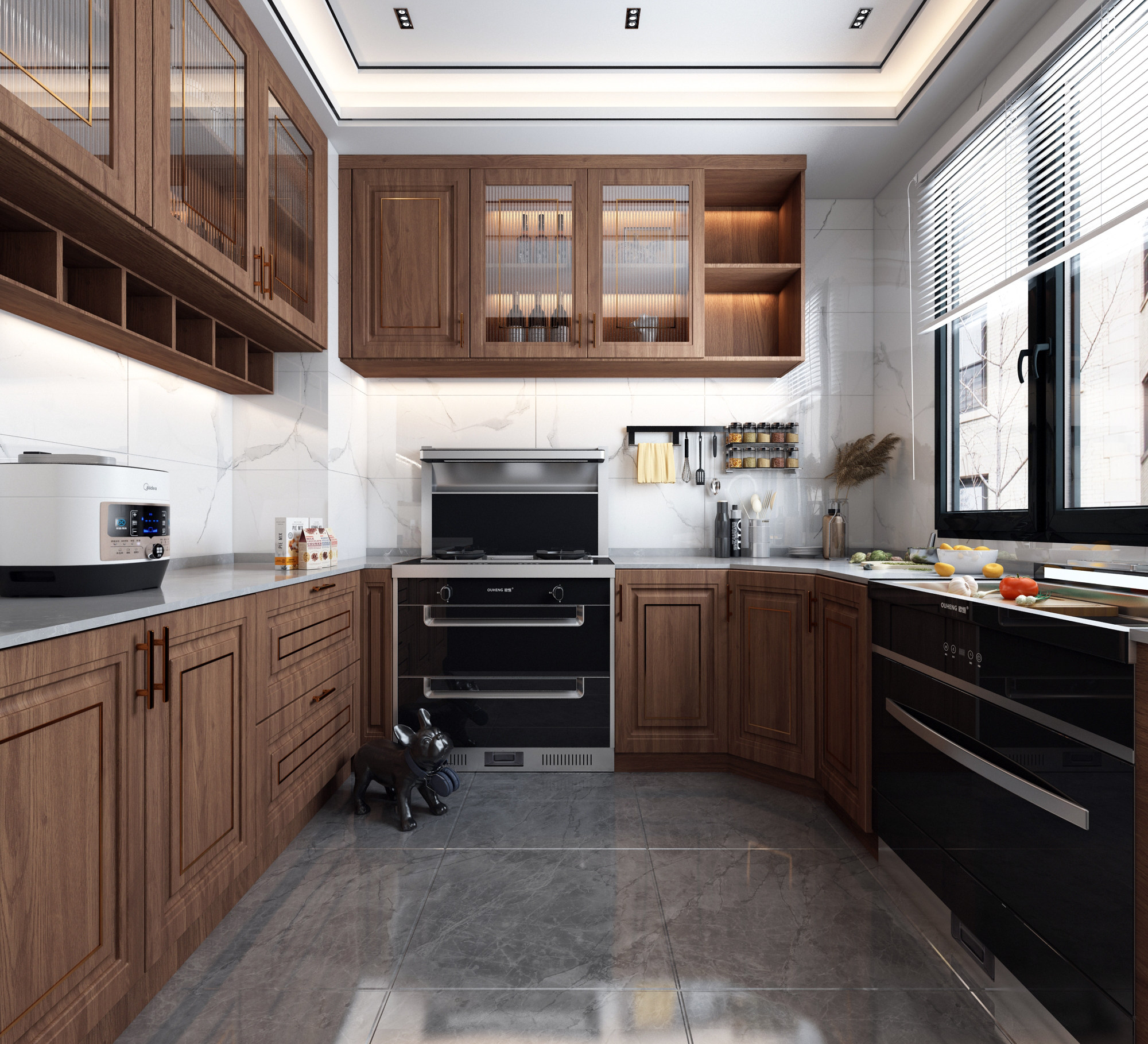 新中式厨房3d模型下载