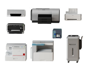 现代打印机复印机办公用品3d模型下载