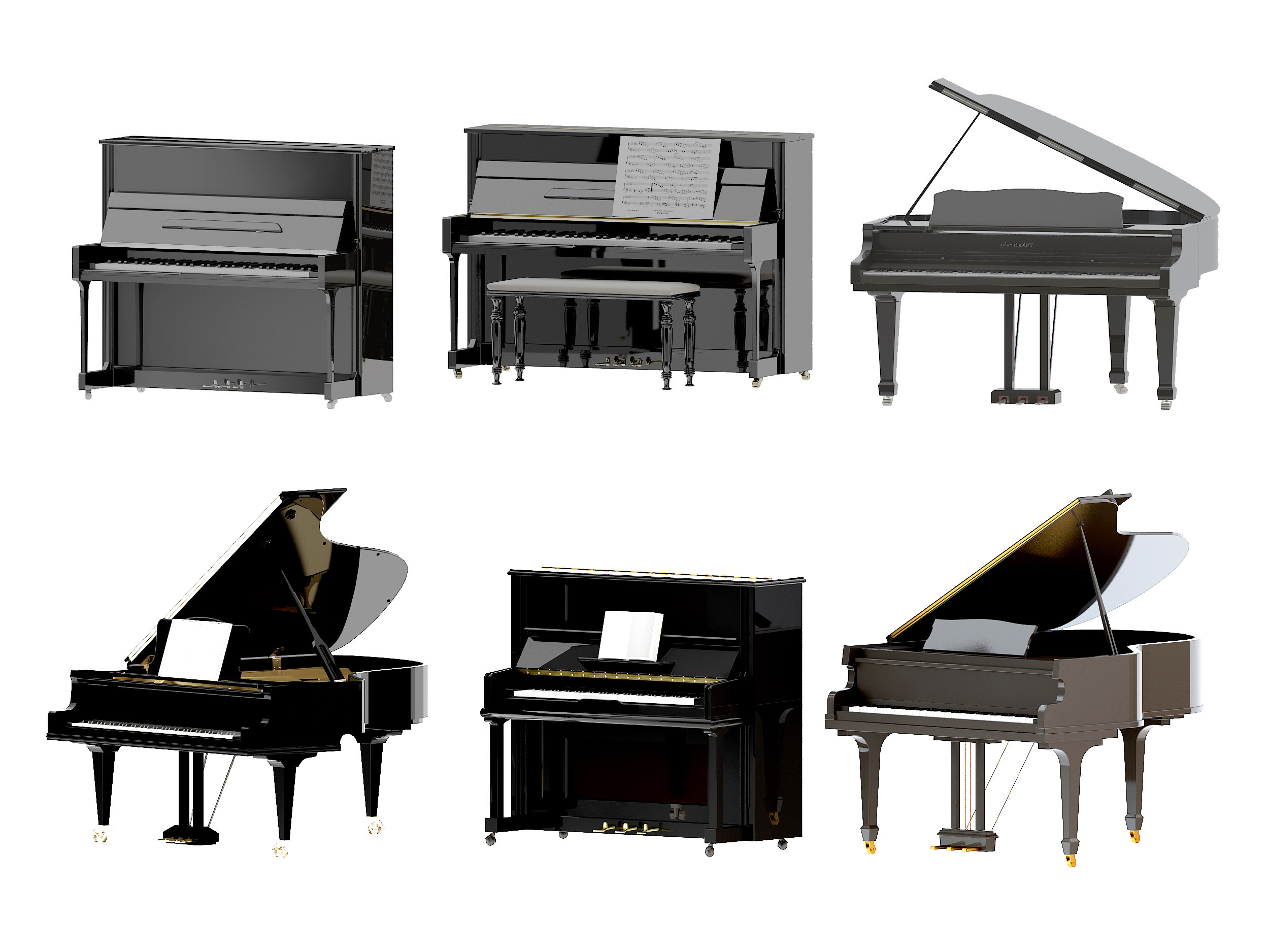 现代钢琴3d模型下载