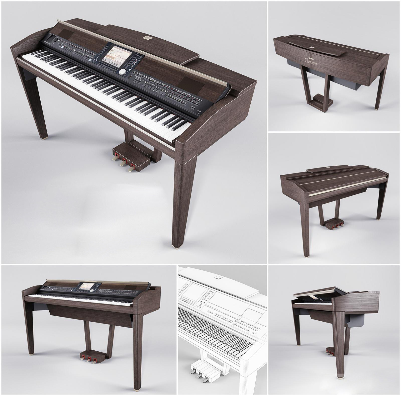 现代乐器雅马哈钢琴3d模型下载