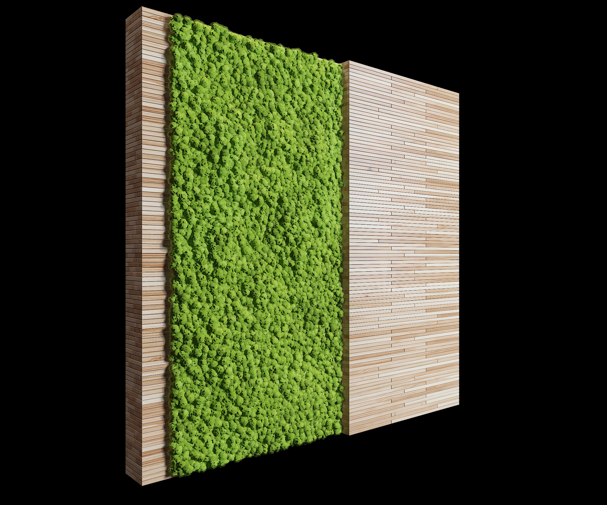 现代苔藓植物，绿植墙3d模型下载