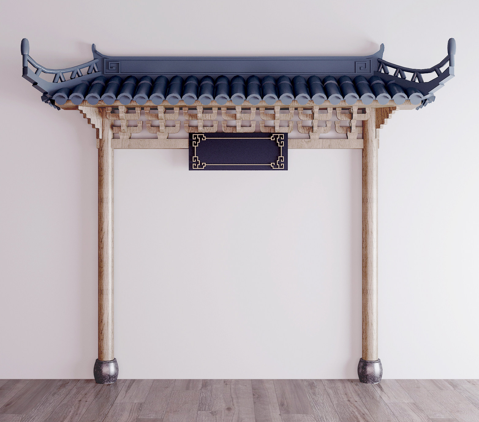 中式古建门头屋檐3d模型下载