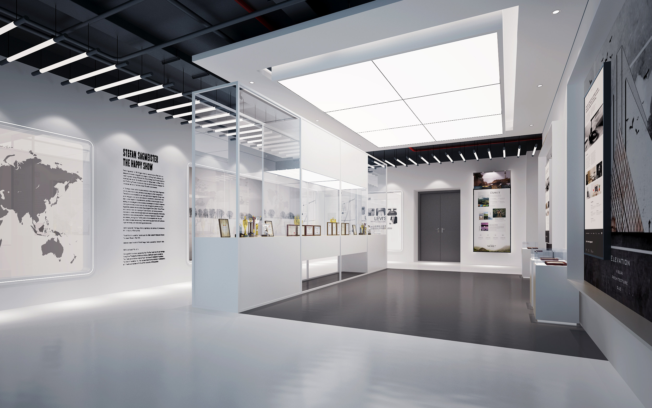 现代城市文化展厅3d模型下载