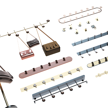 现代衣架挂衣钩3d模型下载