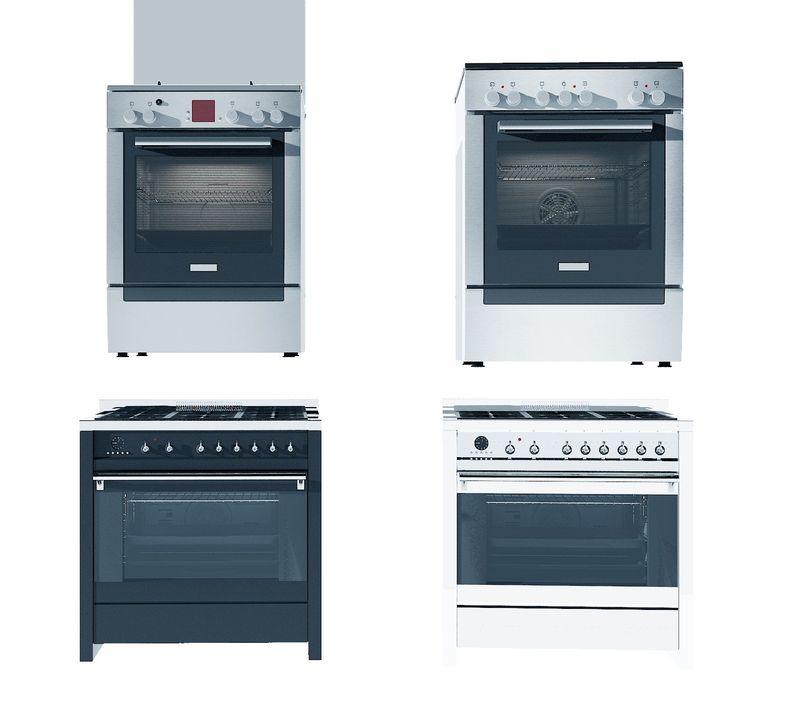 现代微波炉，烤箱厨房用品3d模型下载