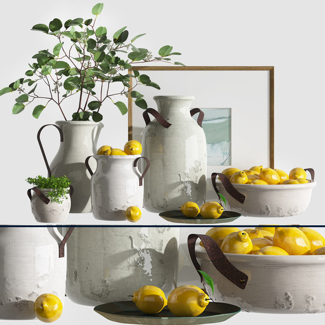 现代陶瓷花瓶瓷罐瓷盆3d模型下载