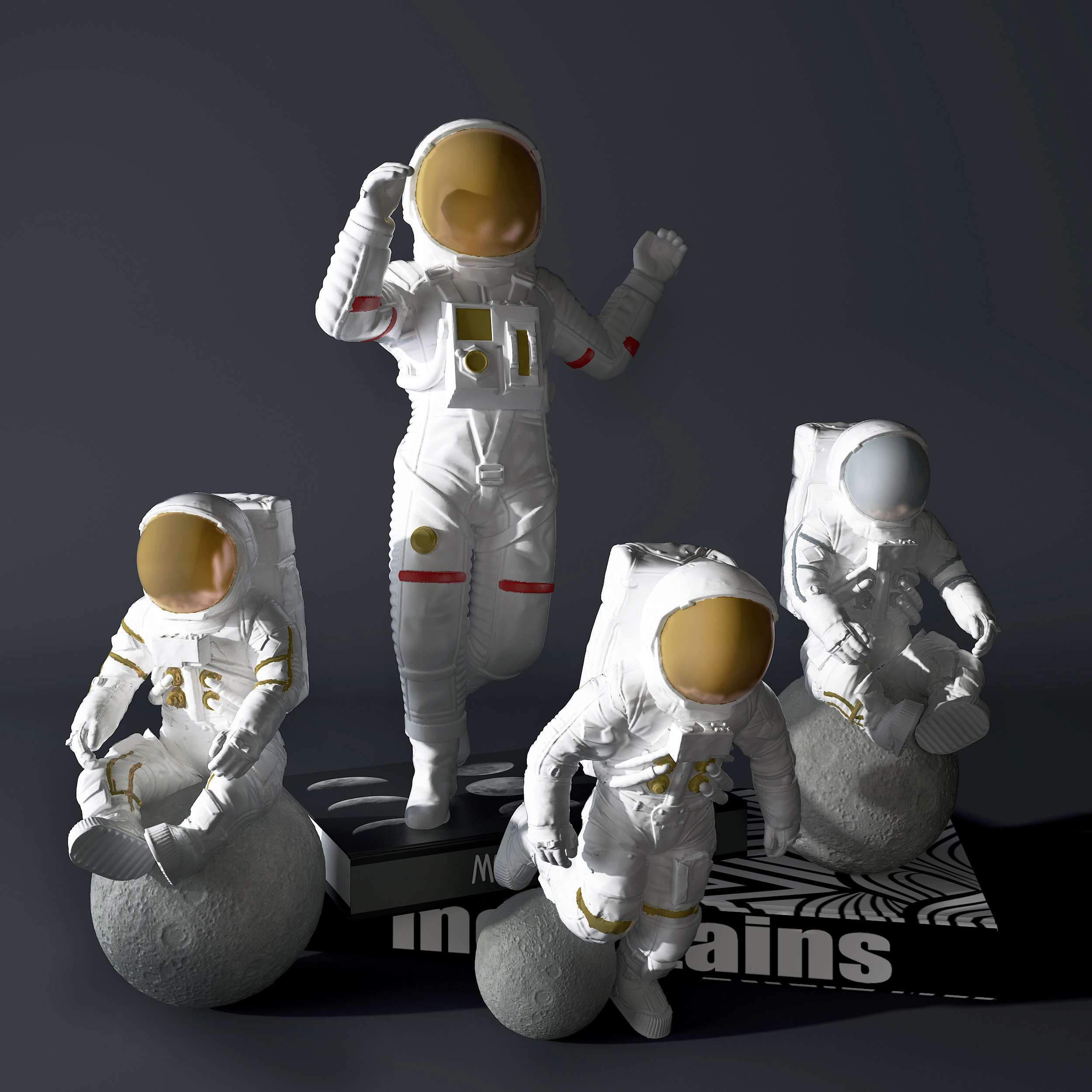 现代太空宇航员装饰摆件3d模型下载