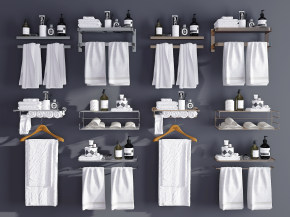 现代毛巾架，卫浴用品3d模型下载