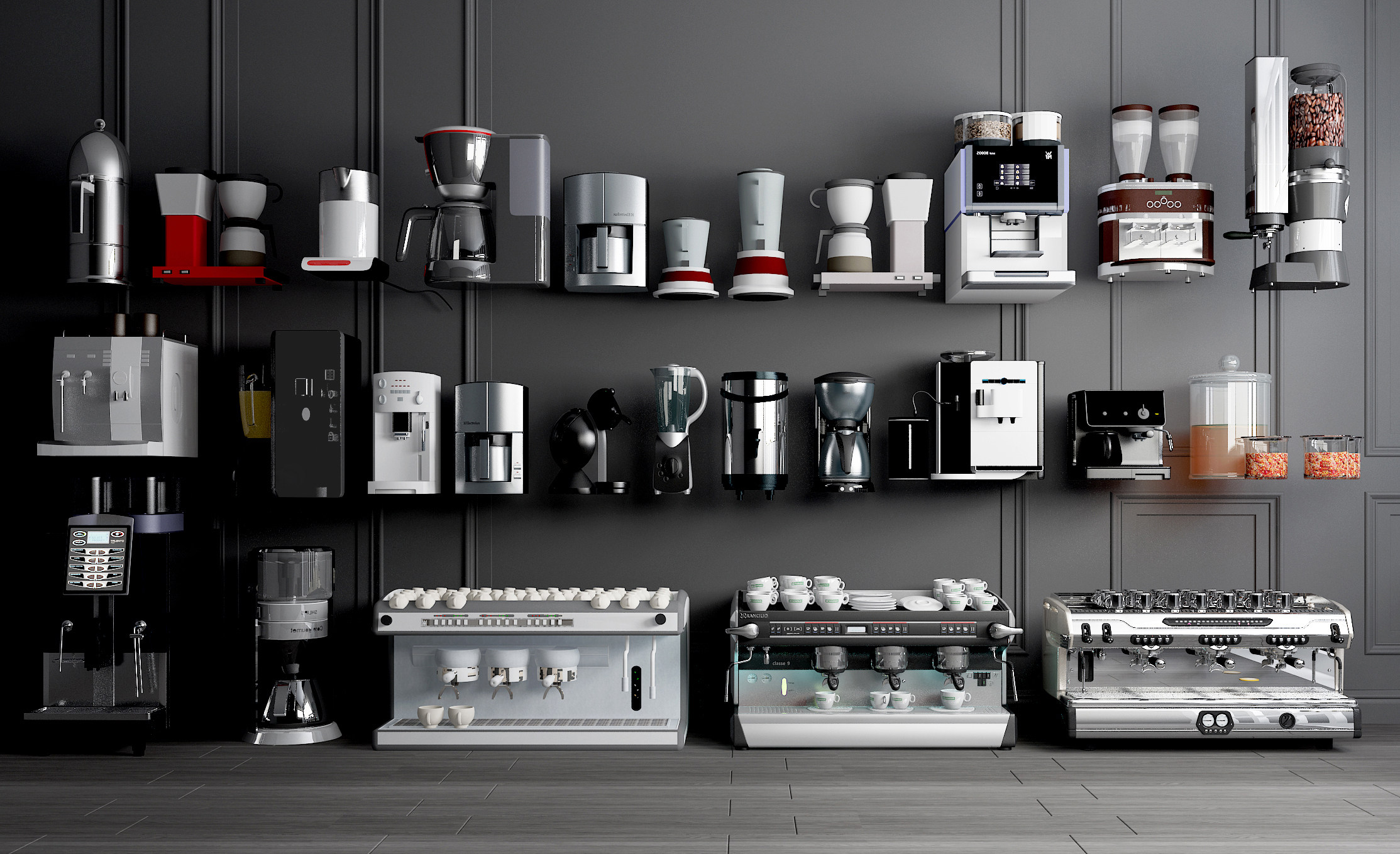 现代咖啡机，饮料机榨汁机3d模型下载