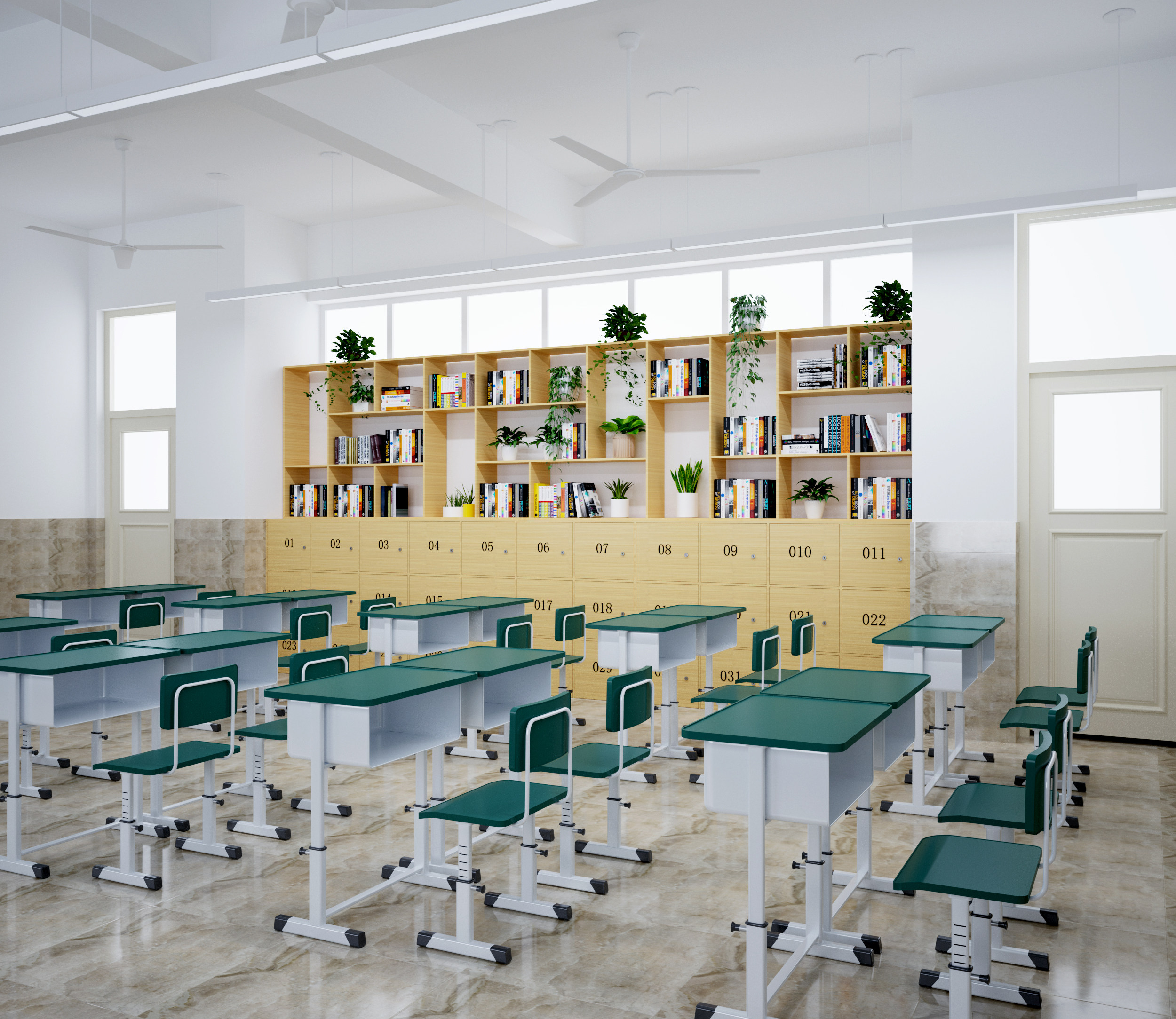 现代学校教室3d模型下载