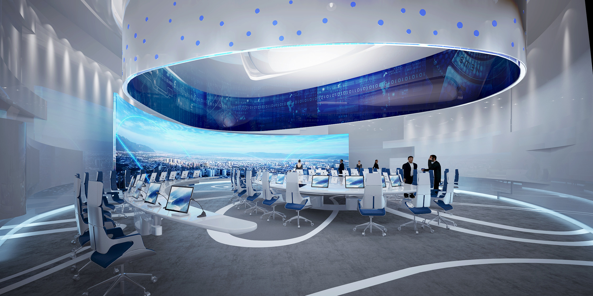 现代科技会议大厅3d模型下载