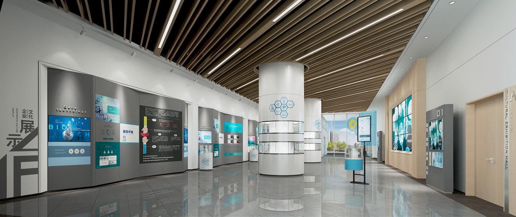 现代企业科技展厅3d模型下载