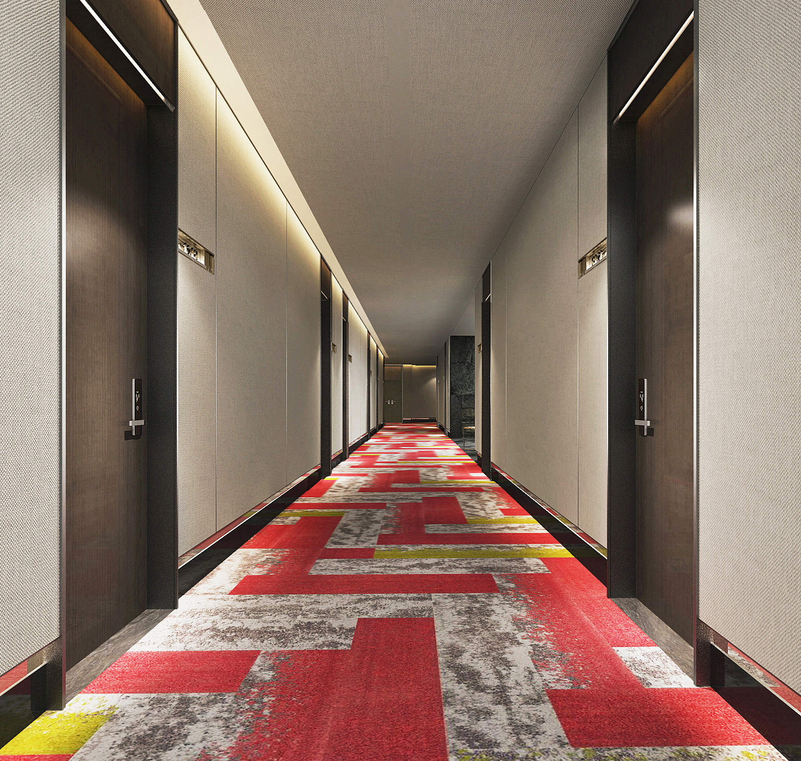 现代酒店客房走廊过道3d模型下载