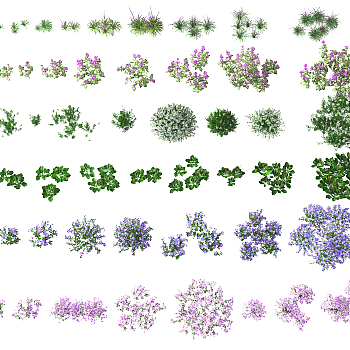 现代绿植灌木花草,3d模型下载