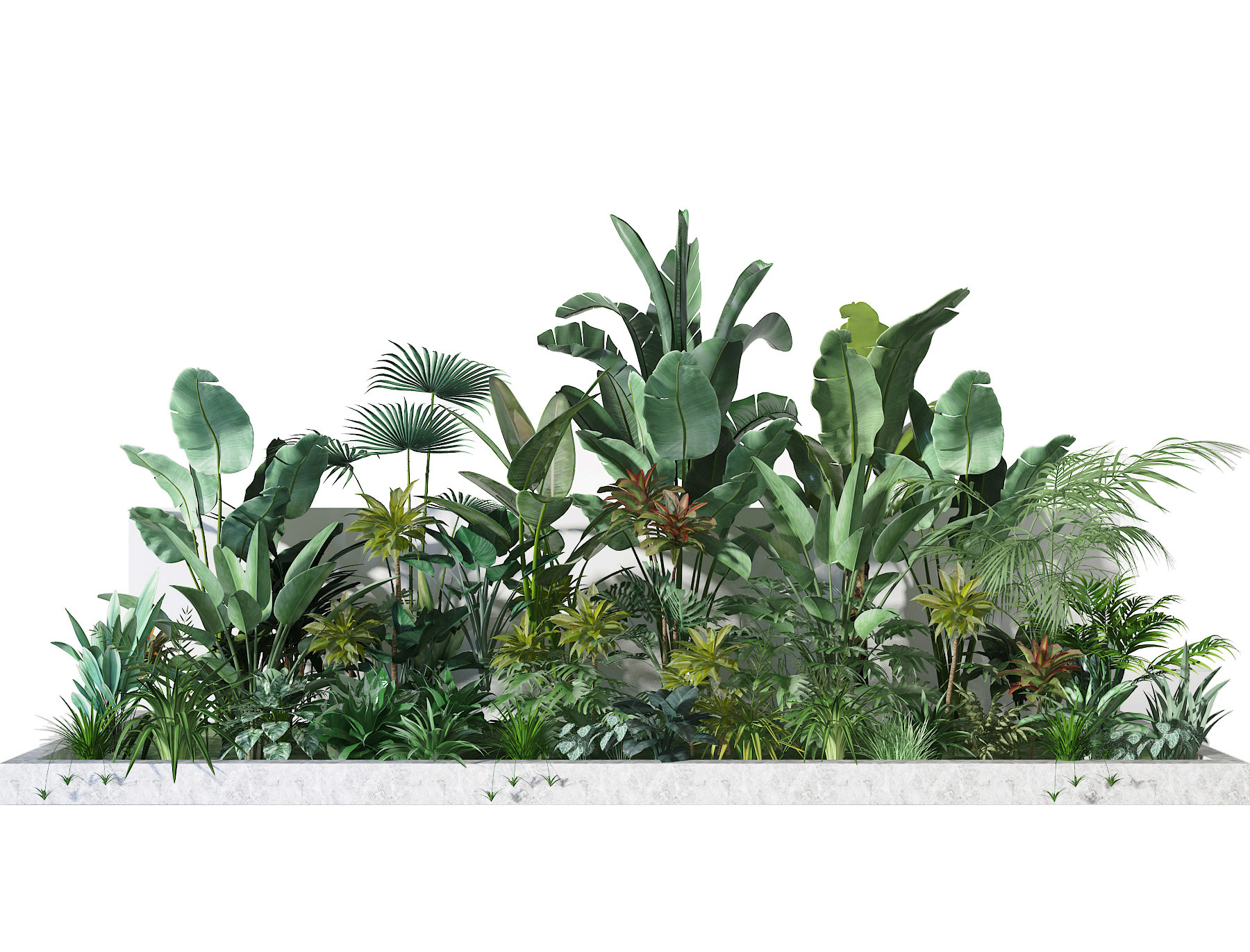 现代景观户外植物灌木草堆3d模型下载