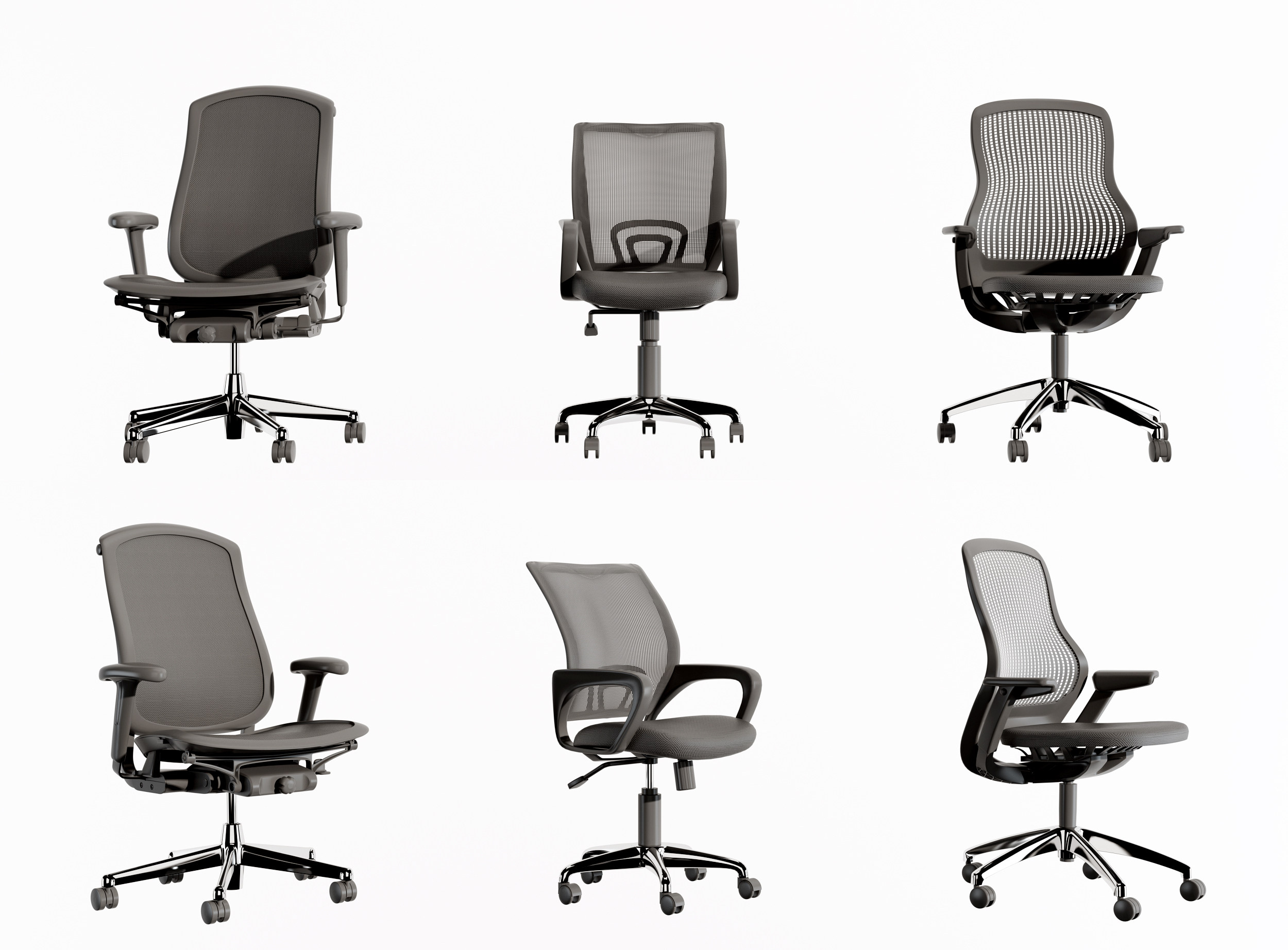 现代职员椅办公椅3d模型下载